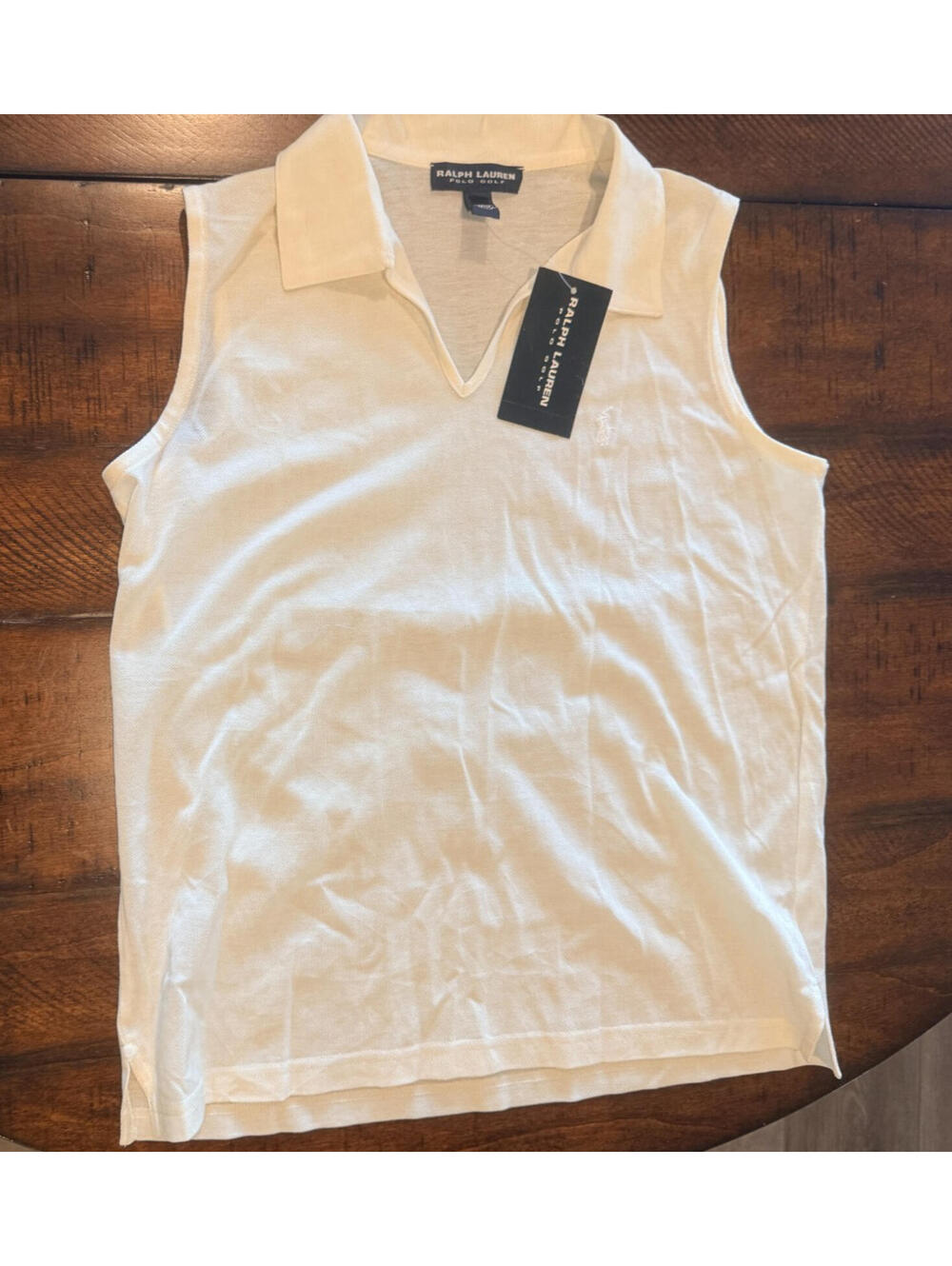 Ralph Lauren Sleeveless Pavilion Golf Polo - Cream Women's Size Small MSRP $65